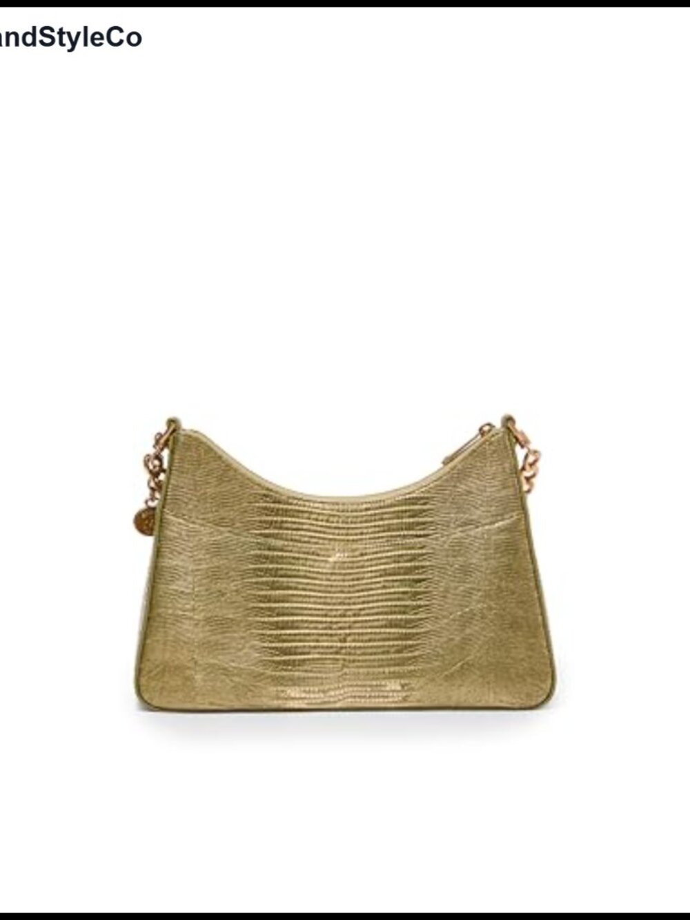Leather Crossbody Bag Zip Top Chain Strap Adjustable Shoulder Purse - Picture 3 of 4